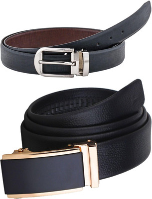 Pacific Gold Men Formal Black, Black Artificial Leather Belt