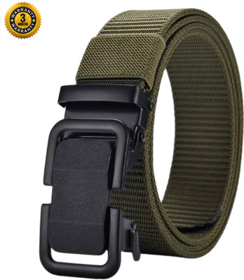 VELDTH Men Casual Green Nylon Reversible Belt