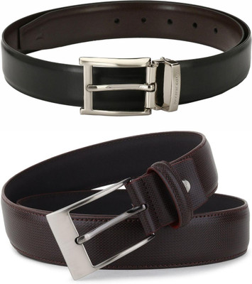 Pacific Gold Men Formal Brown, Black, Brown Artificial Leather Belt