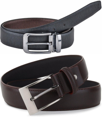 Pacific Gold Men Formal Brown, Black, Brown Artificial Leather Belt