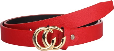 MoonHide Girls Casual, Party, Formal Red Artificial Leather Belt