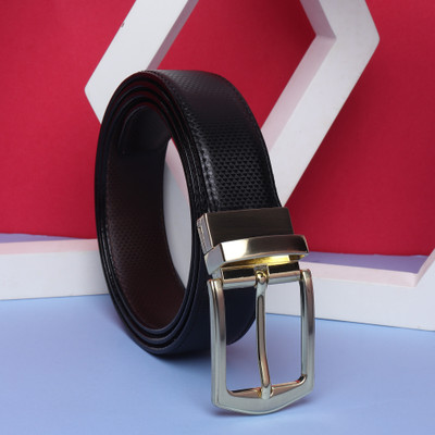PROVOGUE Men Casual, Evening, Formal, Party Black Artificial Leather Reversible Belt