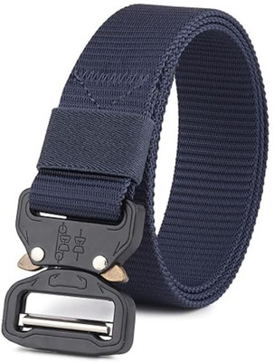 Icongadget Men Casual, Formal, Evening, Party Blue Nylon, Metal Belt