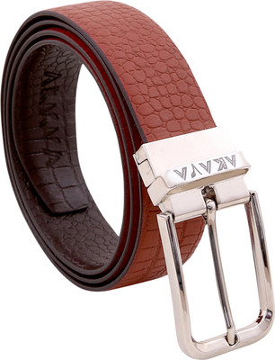 akava Men Casual, Evening, Formal, Party Brown Genuine Leather Reversible Belt