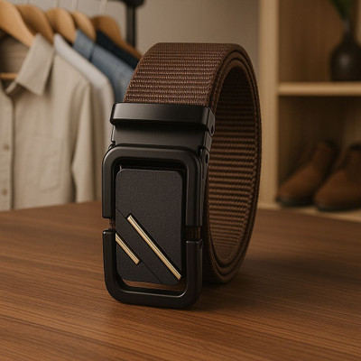 PROVOGUE Men Casual, Evening, Formal, Party Brown Nylon Belt
