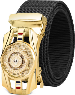 At Fashionn Men Casual Black Fabric Belt