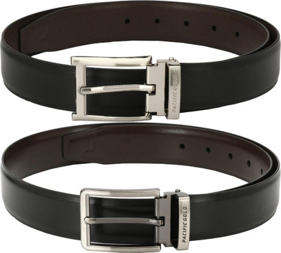 Pacific Gold Men Formal Black Artificial Leather Belt