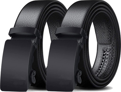 PROVOGUE Men Black Artificial Leather, Texas Leatherite Belt