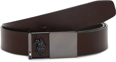 U.S. POLO ASSN. Men Casual Brown Genuine Leather Belt