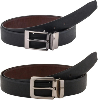 Pacific Gold Men Formal Brown, Black, Brown, Black Artificial Leather Belt
