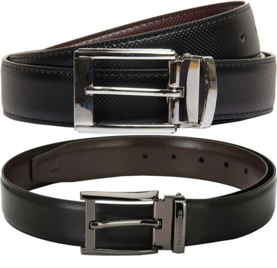 Pacific Gold Men Formal Brown, Black Artificial Leather Belt
