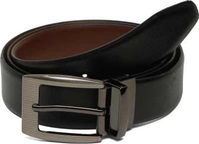 Teakwood Leathers Men Casual Black Genuine Leather Reversible Belt