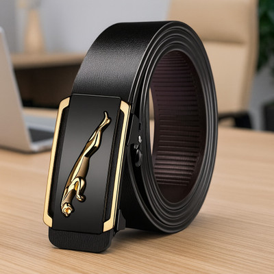 PROVOGUE Men Casual, Evening, Party, Formal Black, Gold Artificial Leather, Texas Leatherite Belt