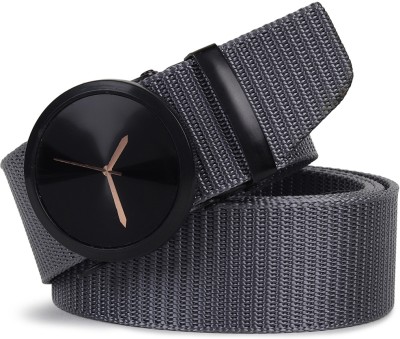 LOOPA Men Casual, Formal, Evening Grey Nylon Belt