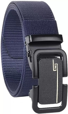 ShopGlobal Men & Women Casual Black, Blue Nylon Belt