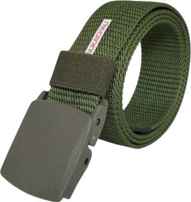 NUKAICHAU Men Casual, Evening, Party Green Nylon Belt