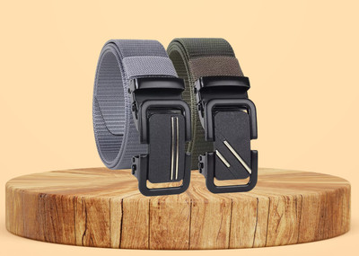 Micron Men Casual Green Nylon Belt