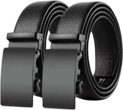 Niddleman Men & Women Casual, Evening, Formal Black Artificial Leather Belt