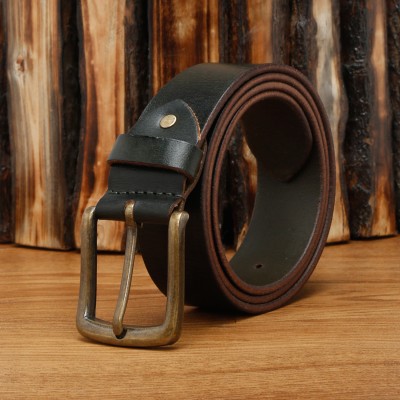 LOUIS STITCH Men Casual Green Genuine Leather Belt