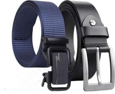 LAER Men Formal Multicolor Genuine Leather Belt