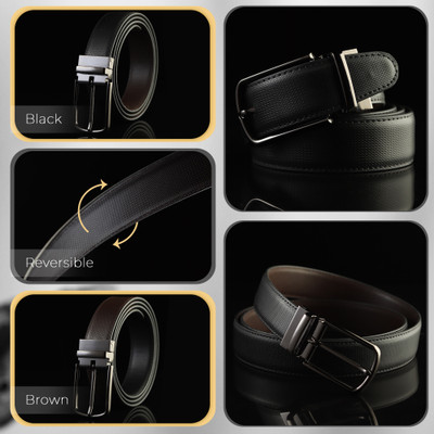 KILLER Men Formal Brown Texas Leatherite Reversible Belt
