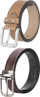 Jungler Men Evening, Party, Formal, Casual Beige, Brown, Black Genuine Leather Belt