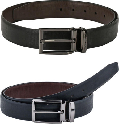 Pacific Gold Men Formal Brown, Black Artificial Leather Belt