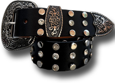 ENTEGRO Men Casual, Evening, Party Black Genuine Leather Belt