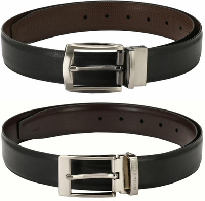 Pacific Gold Men Formal Brown, Black Artificial Leather Belt