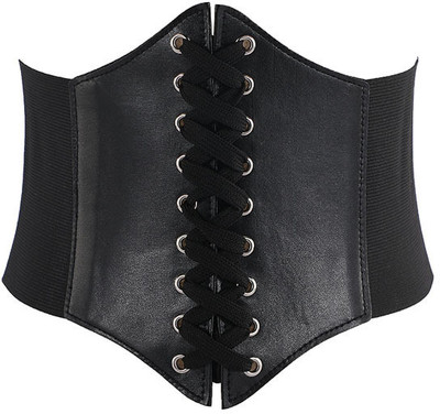 PALAY Women Evening, Party Black Artificial Leather Belt