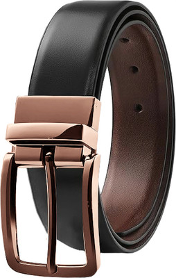 napa hide Men Casual, Evening, Formal, Party Black, Brown Texas Leatherite Reversible Belt