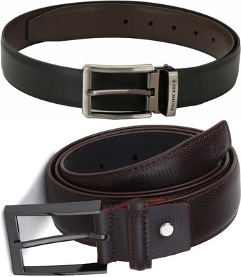 Pacific Gold Men Formal Brown, Black Artificial Leather Belt