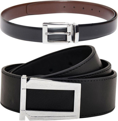 Pacific Gold Men Formal Brown, Black, Black Artificial Leather Belt