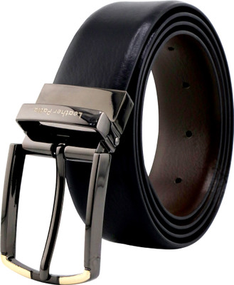 Leather Patta Men Formal Black Genuine Leather Reversible Belt