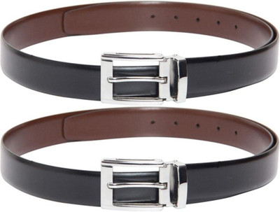 Pacific Gold Men Formal Brown, Black, Brown, Black Artificial Leather Belt