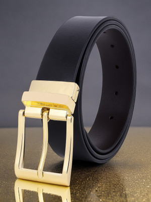 METRONAUT Men Formal Black Texas Leatherite Belt