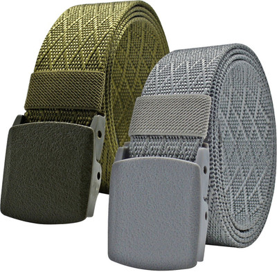 PROVOGUE Men Casual Green, Grey Nylon Belt