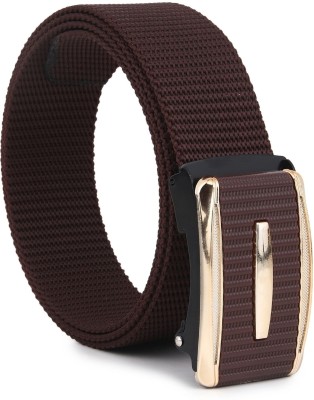 CLOCK21 Men Casual, Formal, Party Brown Nylon Belt