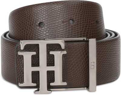 TOMMY HILFIGER Men Casual Brown, Blue Genuine Leather Reversible Belt