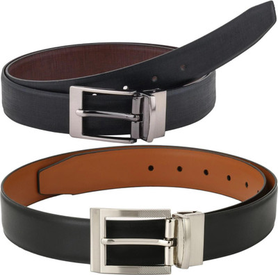 Pacific Gold Men Formal Brown, Black, Tan, Black Artificial Leather Belt