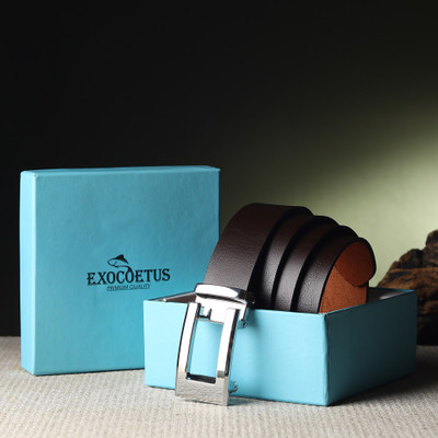 EXOCOETUS Men Formal, Casual, Evening, Party Brown Genuine Leather Belt