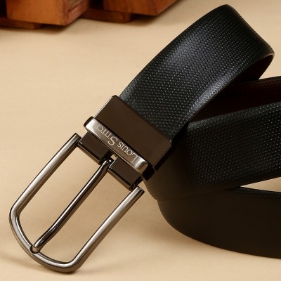 LOUIS STITCH Men Formal Black, Brown Genuine Leather Reversible Belt