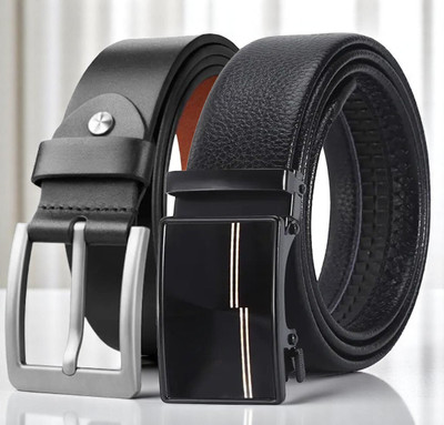 Roadster Men Formal Black Genuine Leather Belt