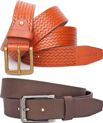 Jungler Men Evening, Party, Formal, Casual Tan, Brown Genuine Leather Belt