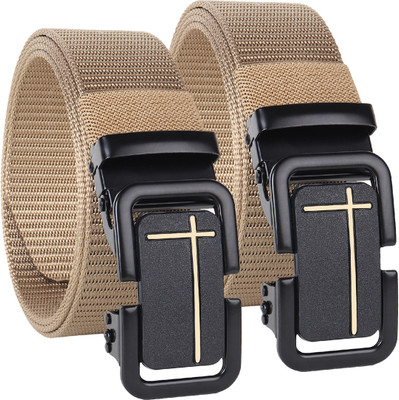 zaphod Men Casual Beige Nylon Belt