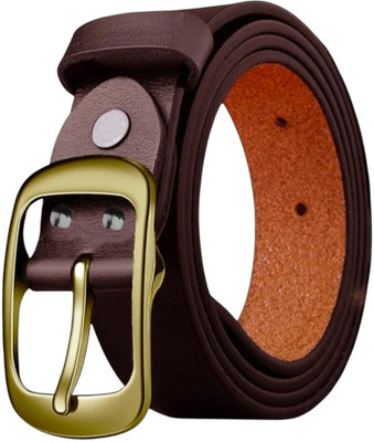 WARCKS Men Formal Brown Genuine Leather Belt