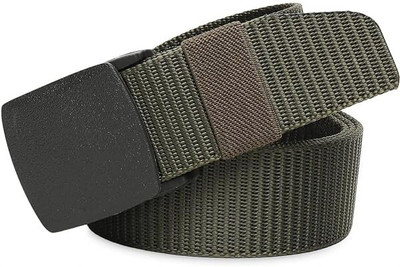 VILDTH Men Casual, Formal, Party Black Nylon Belt