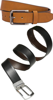 Jungler Men Evening, Party, Formal, Casual Brown, Black, Brown Genuine Leather Belt