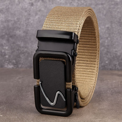 PROVOGUE Men Casual, Formal, Party, Evening Beige Nylon Belt