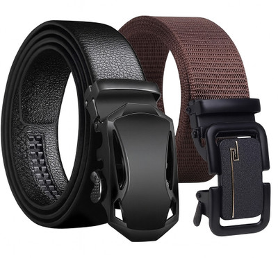 PROVOGUE Men Party, Evening, Formal, Casual Black, Brown Artificial Leather, Texas Leatherite, Nylon Belt